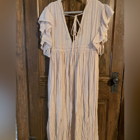 Pinkblush Maternity Deep V-neck Button Maxi - Picture 3 of 4